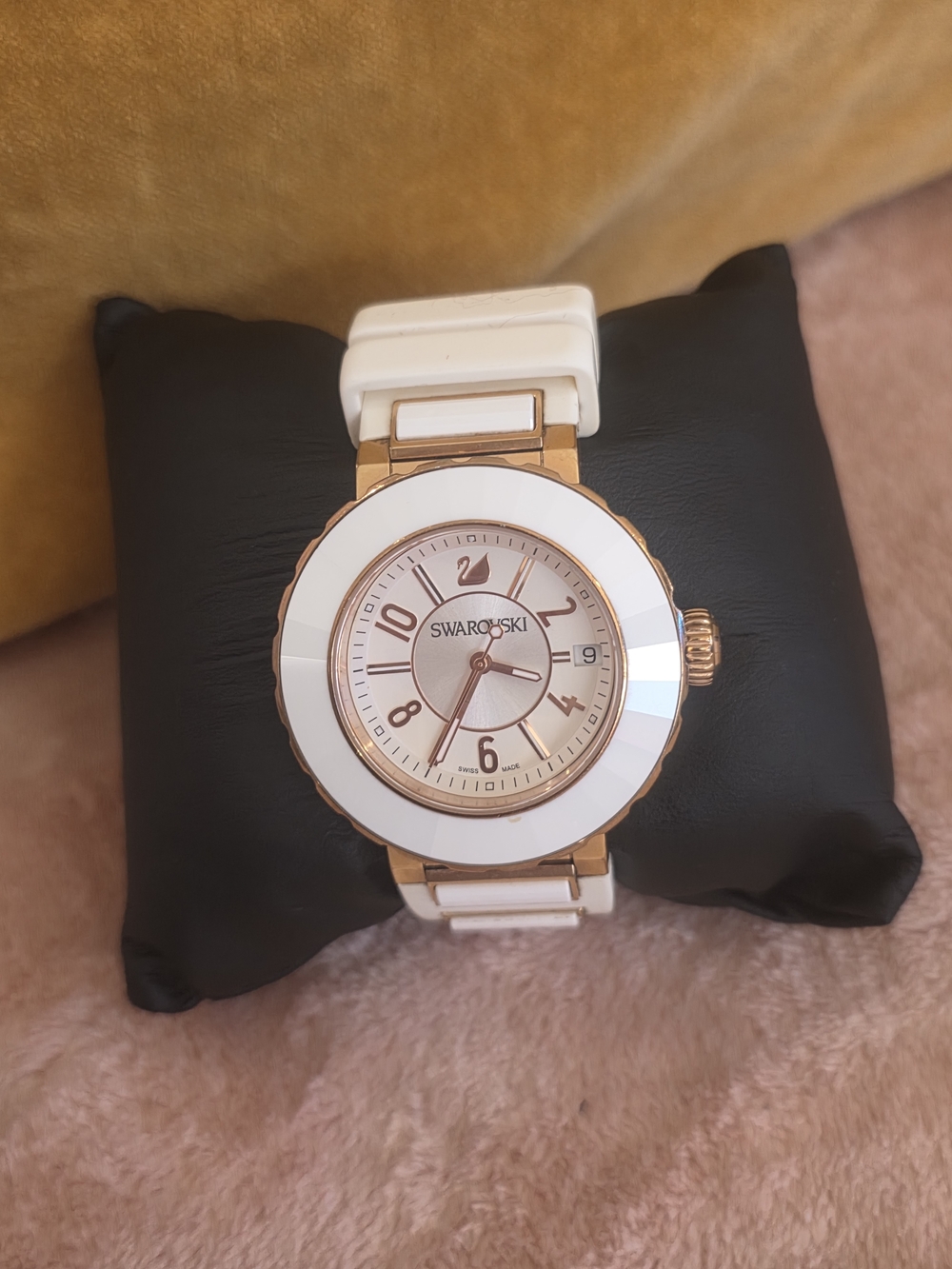 Swarovski White Ceramic and Rose Gold Ladies Watch